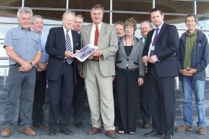 Mick Bates handing over the petition to the Presiding Officer
